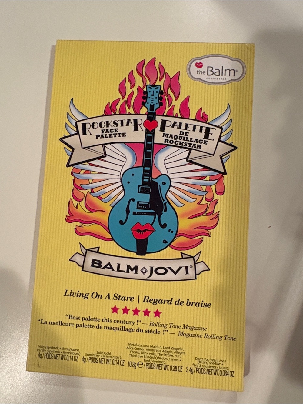 theBalm Rockstar Palette with Yellow, Blue & Pink Artwork